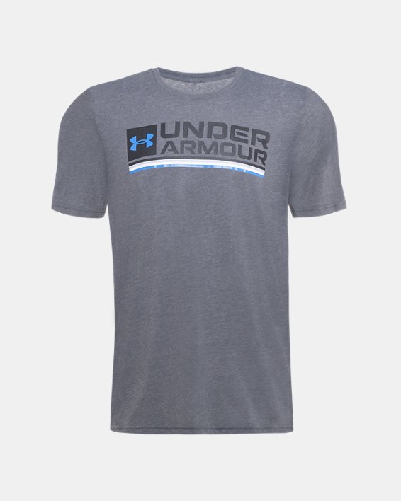 Men's UA Wordmark Stripe T-Shirt in Gray image number 4